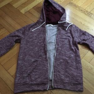 Maroon forever 21 zip up sweater